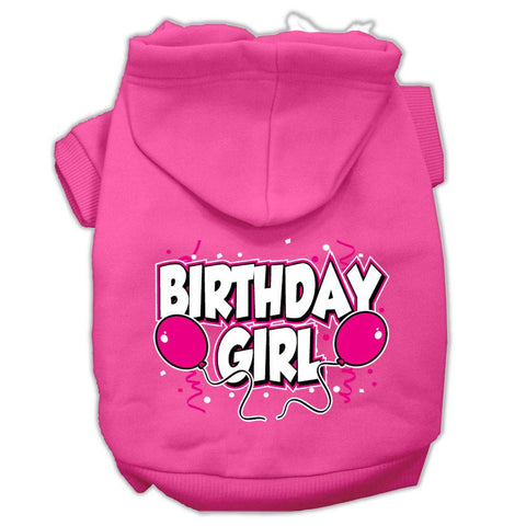 Birthday Girl Screen Print Pet Hoodies Bright Pink Size XS (8)