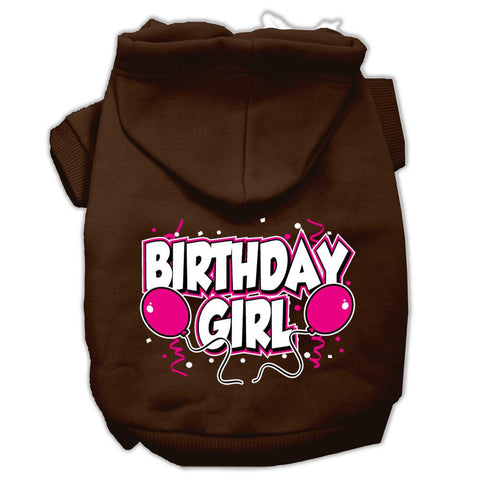 Birthday Girl Screen Print Pet Hoodies Brown Size XS (8)