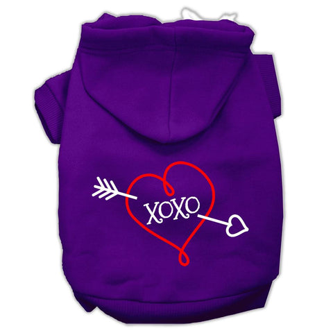 XOXO Screen Print Pet Hoodies Purple Size Sm (10)