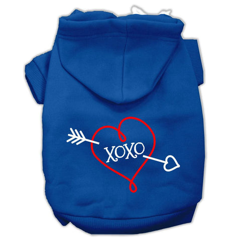 XOXO Screen Print Pet Hoodies Blue Size XXXL (20)