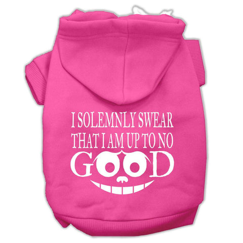 Up to No Good Screen Print Pet Hoodies Bright Pink Size XS (8)