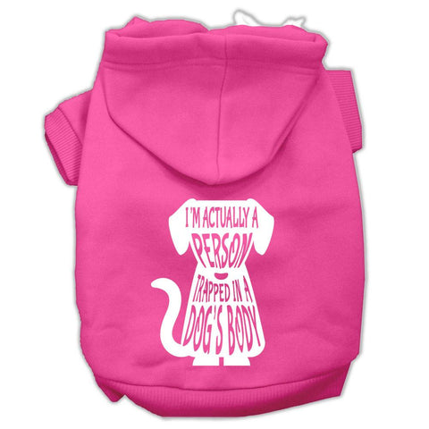 Trapped Screen Print Pet Hoodies Bright Pink Size Lg (14)