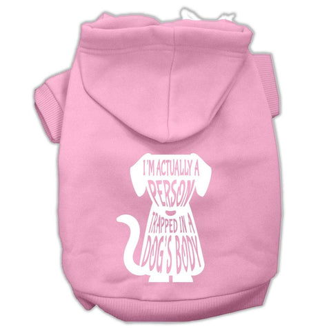 Trapped Screen Print Pet Hoodies Light Pink Size XL (16)