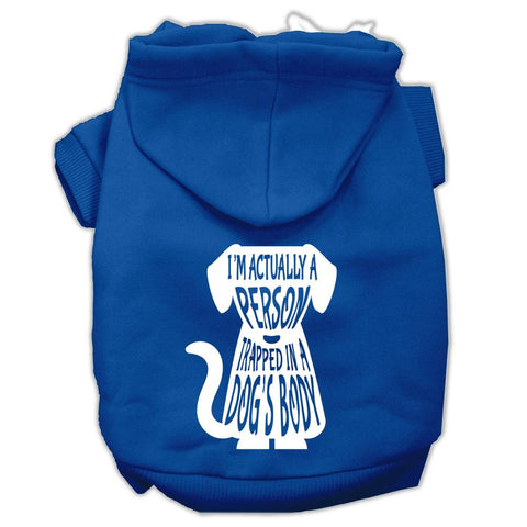 Trapped Screen Print Pet Hoodies Blue Size XXL (18)