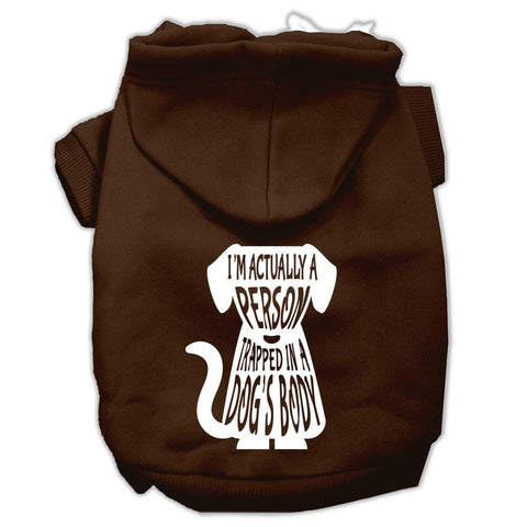 Trapped Screen Print Pet Hoodies Brown Size XXL (18)