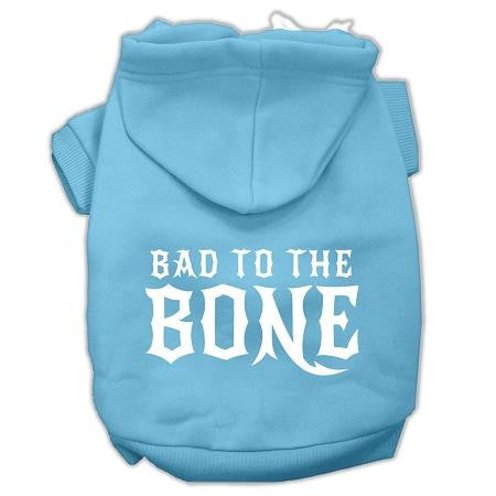 Bad to the Bone Dog Pet Hoodies Baby Blue Size Med (12)