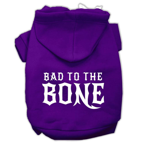 Bad to the Bone Dog Pet Hoodies Purple Size Sm (10)