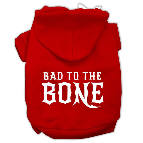 Bad to the Bone Dog Pet Hoodies Red Size Sm (10)