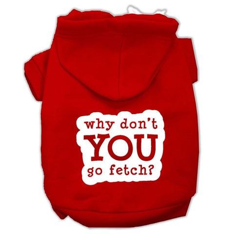 You Go Fetch Screen Print Pet Hoodies Red Size Med (12)