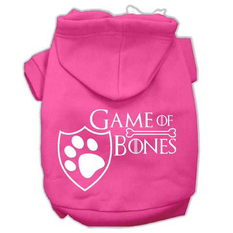 Game of Bones Screenprint Dog Hoodie Bright Pink L (14)