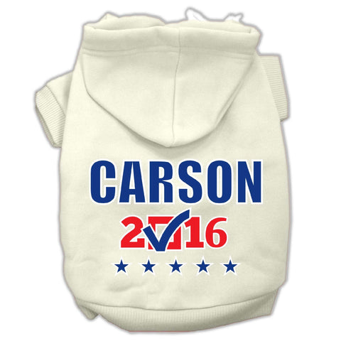 Carson Checkbox Election Screenprint Pet Hoodies Cream Size XL (16)