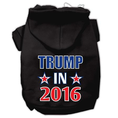 Trump in 2016 Election Screenprint Pet Hoodies Black Size L (14)