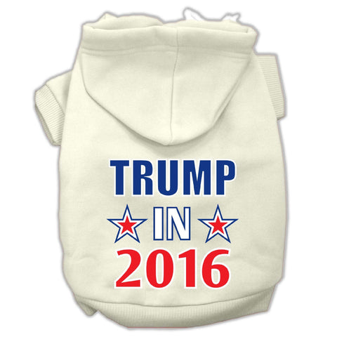 Trump in 2016 Election Screenprint Pet Hoodies Cream Size XL (16)