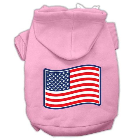 Paws and Stripes Screen Print Pet Hoodies Light Pink Size XL (16)