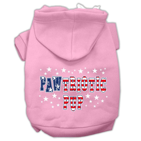 Pawtriotic Pup Screen Print Pet Hoodies Light Pink XL (16)