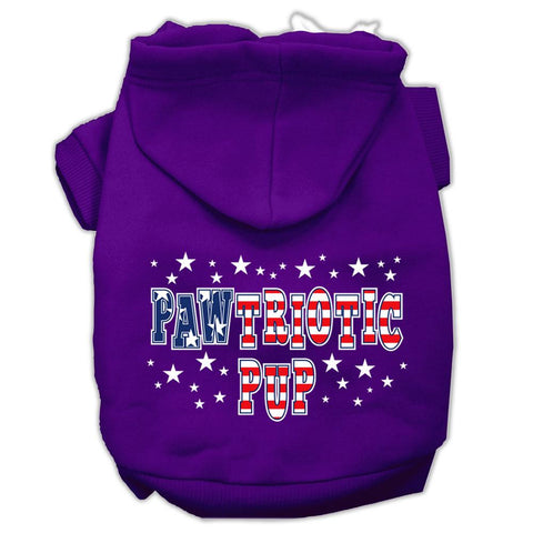 Pawtriotic Pup Screen Print Pet Hoodies Purple Size XL (16)