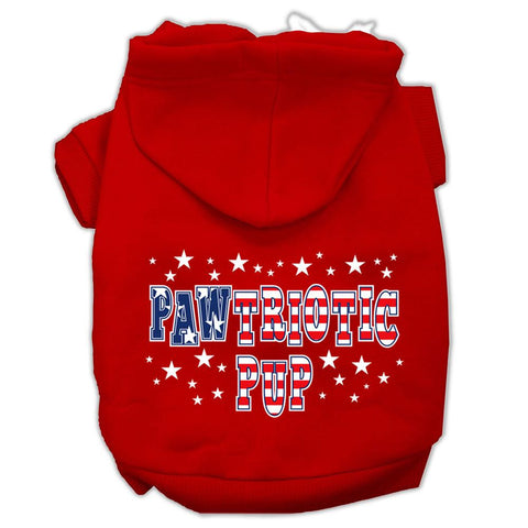 Pawtriotic Pup Screen Print Pet Hoodies Red Size XL (16)