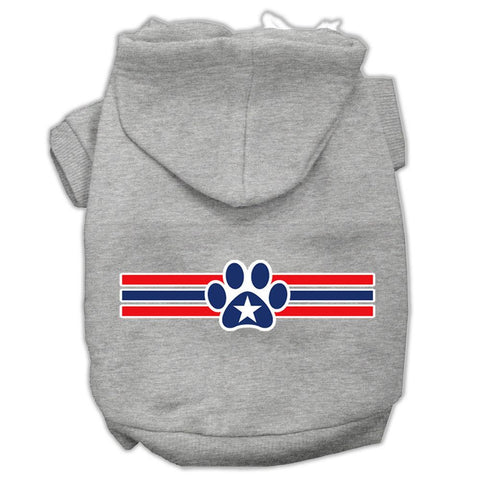 Patriotic Star Paw Screen Print Pet Hoodies Grey XXL (18)