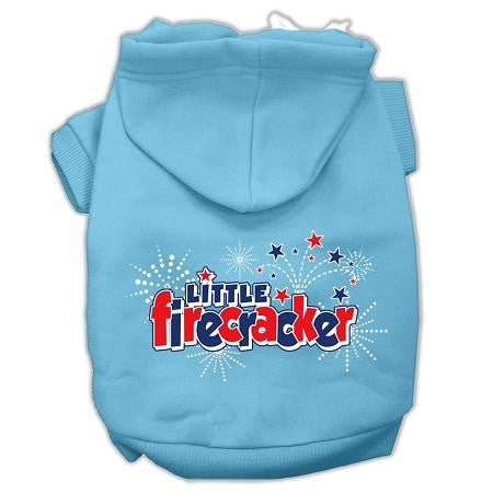 Little Firecracker Screen Print Pet Hoodies Baby Blue XL (16)