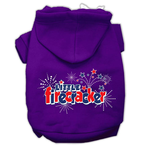 Little Firecracker Screen Print Pet Hoodies Purple Size XXL (18)