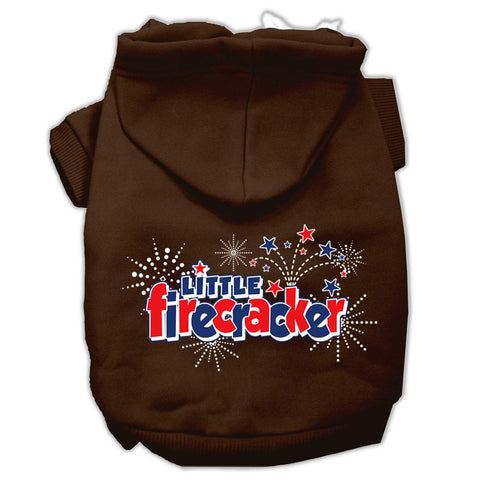 Little Firecracker Screen Print Pet Hoodies Brown Size XXXL (20)