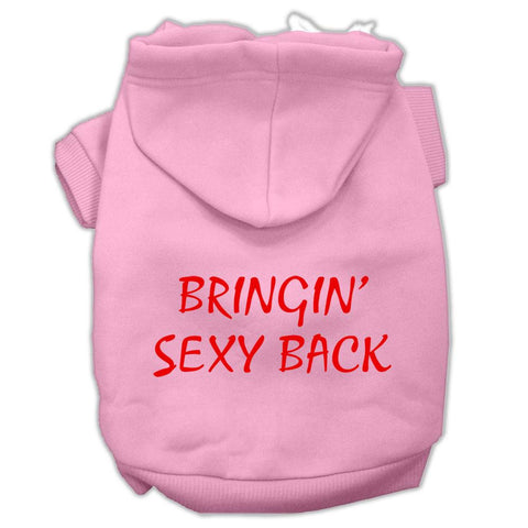 Bringin' Sexy Back Screen Print Pet Hoodies Light Pink Size XL (16)