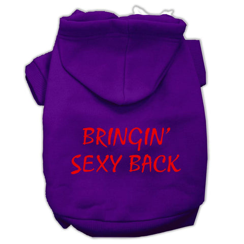 Bringin' Sexy Back Screen Print Pet Hoodies Purple Size XL (16)