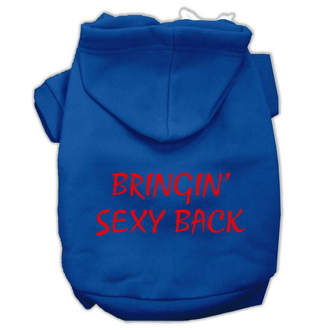 Bringin' Sexy Back Screen Print Pet Hoodies Blue Size XS (8)