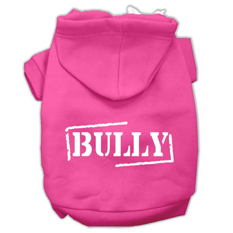 Bully Screen Printed Pet Hoodies Bright Pink Size XS (8)