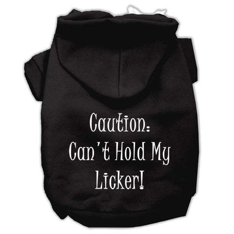 Can't Hold My Licker Screen Print Pet Hoodies Black Size XS (8)