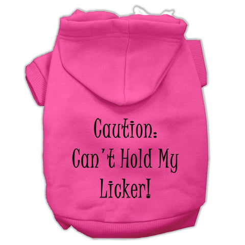 Can't Hold My Licker Screen Print Pet Hoodies Bright Pink Size XXL (18)