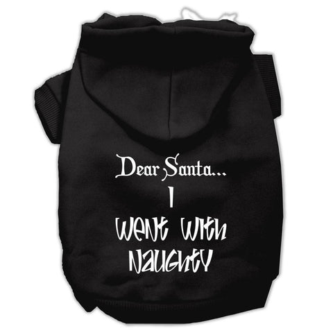 Dear Santa I Went with Naughty Screen Print Pet Hoodies Black Size Lg (14)