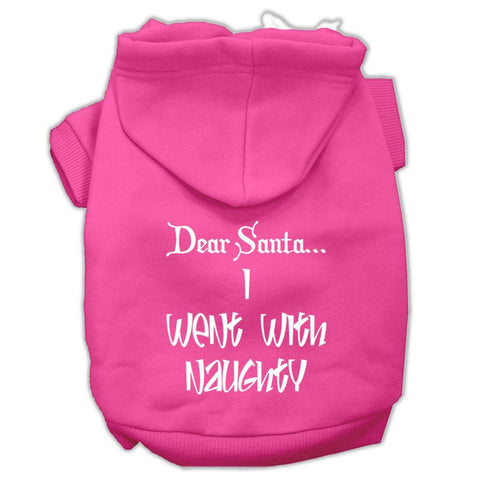 Dear Santa I Went with Naughty Screen Print Pet Hoodies Bright Pink Size XXL (18)