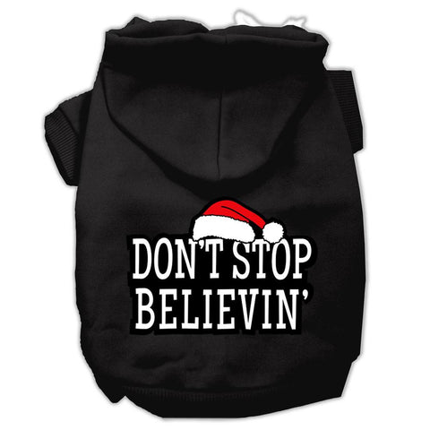 Don't Stop Believin' Screenprint Pet Hoodies Black Size M (12)