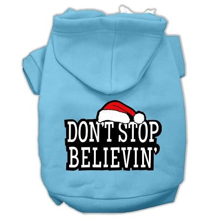 Don't Stop Believin' Screenprint Pet Hoodies Baby Blue Size XXL (18)