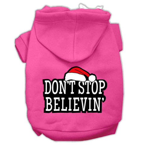 Don't Stop Believin' Screenprint Pet Hoodies Bright Pink Size XXXL (20)