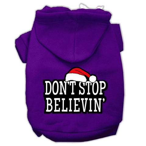 Don't Stop Believin' Screenprint Pet Hoodies Purple Size XXXL (20)