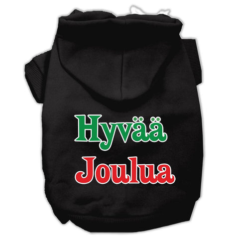 Hyvaa Joulua Screen Print Pet Hoodies Black L (14)