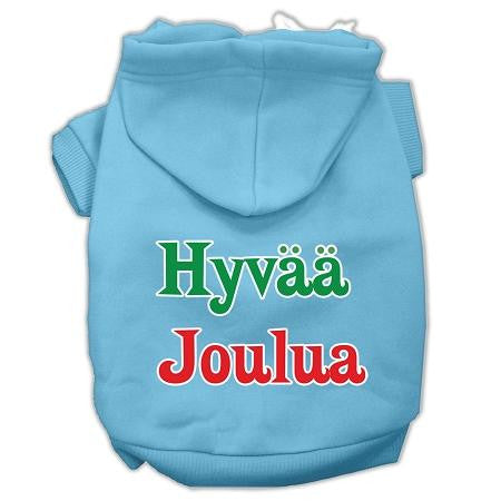 Hyvaa Joulua Screen Print Pet Hoodies Baby Blue XXXL(20)