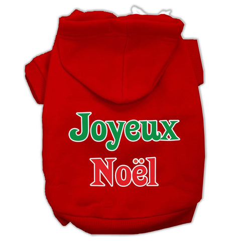 Joyeux Noel Screen Print Pet Hoodies Red Size L (14)