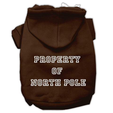 Property of North Pole Screen Print Pet Hoodies Brown Size XXL (18)