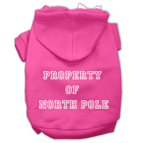 Property of North Pole Screen Print Pet Hoodies Bright Pink Size XXXL (20)