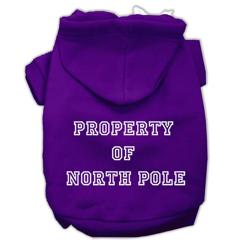 Property of North Pole Screen Print Pet Hoodies Purple Size XXXL (20)