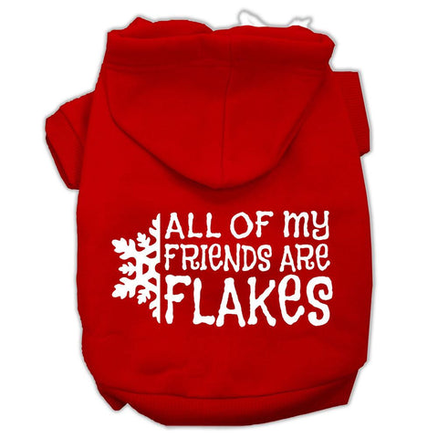 All my friends are Flakes Screen Print Pet Hoodies Red Size L (14)