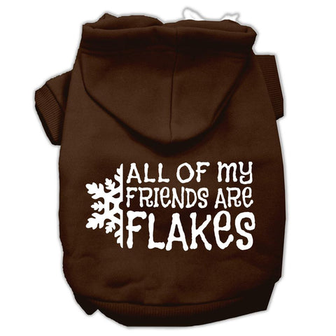 All my friends are Flakes Screen Print Pet Hoodies Brown Size M (12)