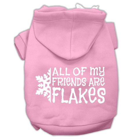 All my friends are Flakes Screen Print Pet Hoodies Light Pink Size XXXL(20)