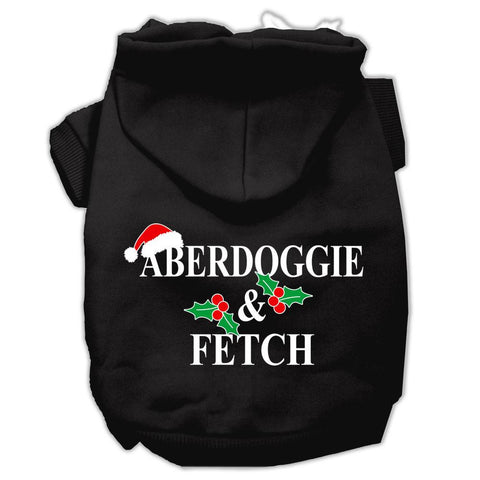 Aberdoggie Christmas Screen Print Pet Hoodies Black Size L (14)