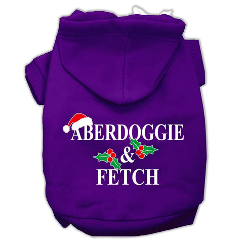 Aberdoggie Christmas Screen Print Pet Hoodies Purple Size XL (16)