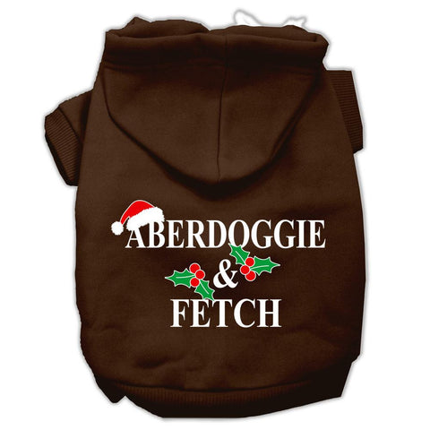 Aberdoggie Christmas Screen Print Pet Hoodies Brown Size XXL (18)