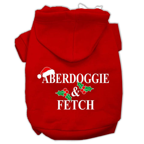 Aberdoggie Christmas Screen Print Pet Hoodies Red Size XXL (18)